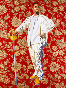 Kehinde Wiley's Willem van Heythuysen (photo by Katherine Wetzel, Virginia Museum of Fine Arts, 2005)