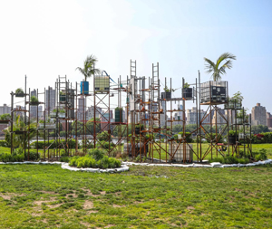 Mary Mattingly's Water Clock (photo by Scott Lynch, Socrates Sculpture Park, 2023)