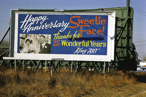 Joel Sternfeld's Location Unknown (Happy Anniversary Sweetie Face) (Luhring Augustine, 1978)